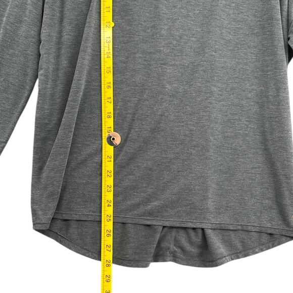 MPG Grey Crew Cut‎ Out Back Loose Fit High Low Hem Long Sleeve Shirt Medium - Picture 4 of 5